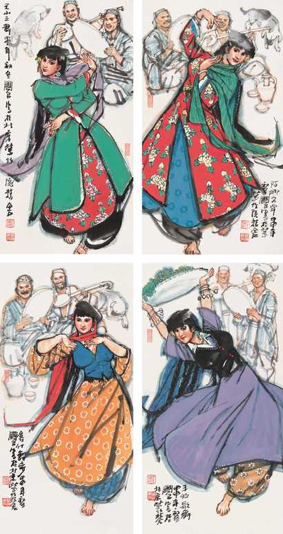 史国良 甲申（2004年）作 新疆女子 镜心